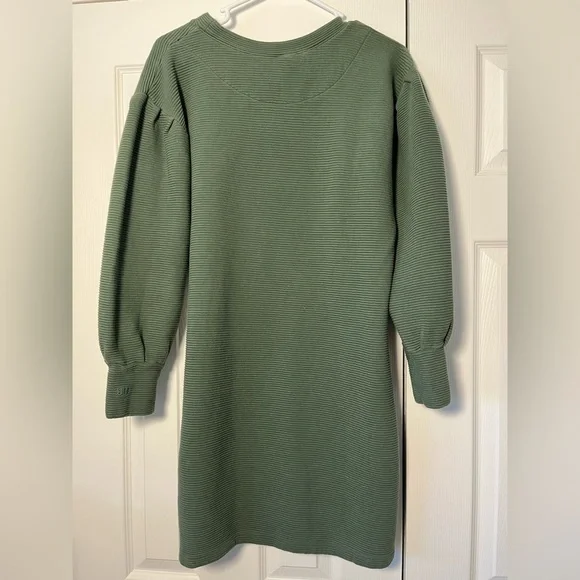 Albion Atlas Olive Green Ribbed Sweater Dress Sz L EUC - Picture 8 of 11